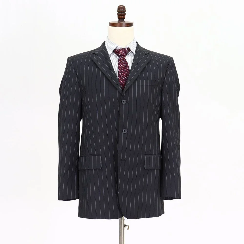 Banana Republic 42R Navy Striped 3-Button Sport Coat Blazer Jacket V702